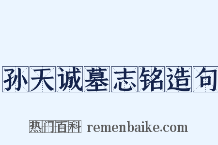 孙天诚墓志铭造句是什么意思的图片